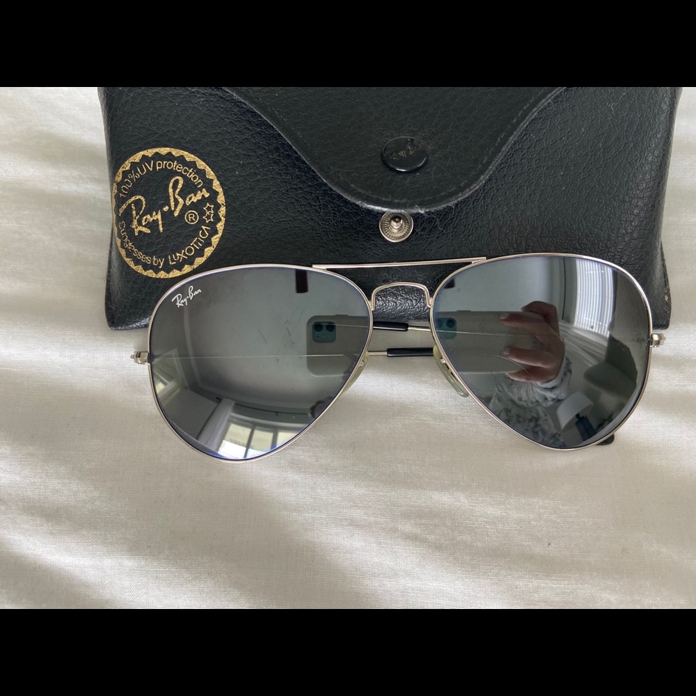 Ray Ban silver mirrored sunglasses